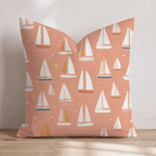 Orange Kiss Sailboats Throw Pillow - Hillcroft Home