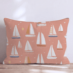 Orange Kiss Sailboats Throw Pillow - Hillcroft Home