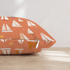 Orange Kiss Sailboats Throw Pillow - Hillcroft Home