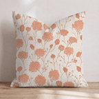 Orange Mum Garden Throw Pillow - Hillcroft Home