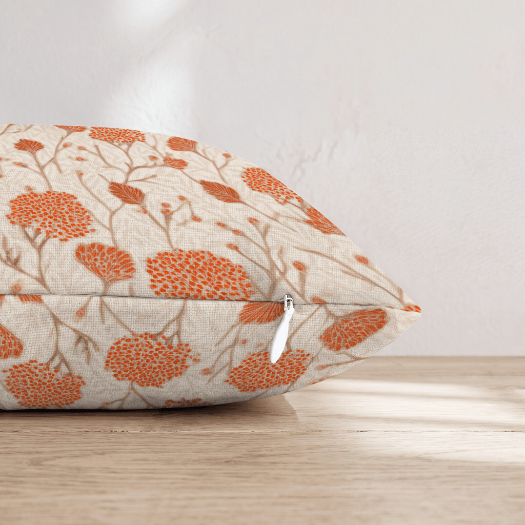 Orange Mum Garden Throw Pillow - Hillcroft Home