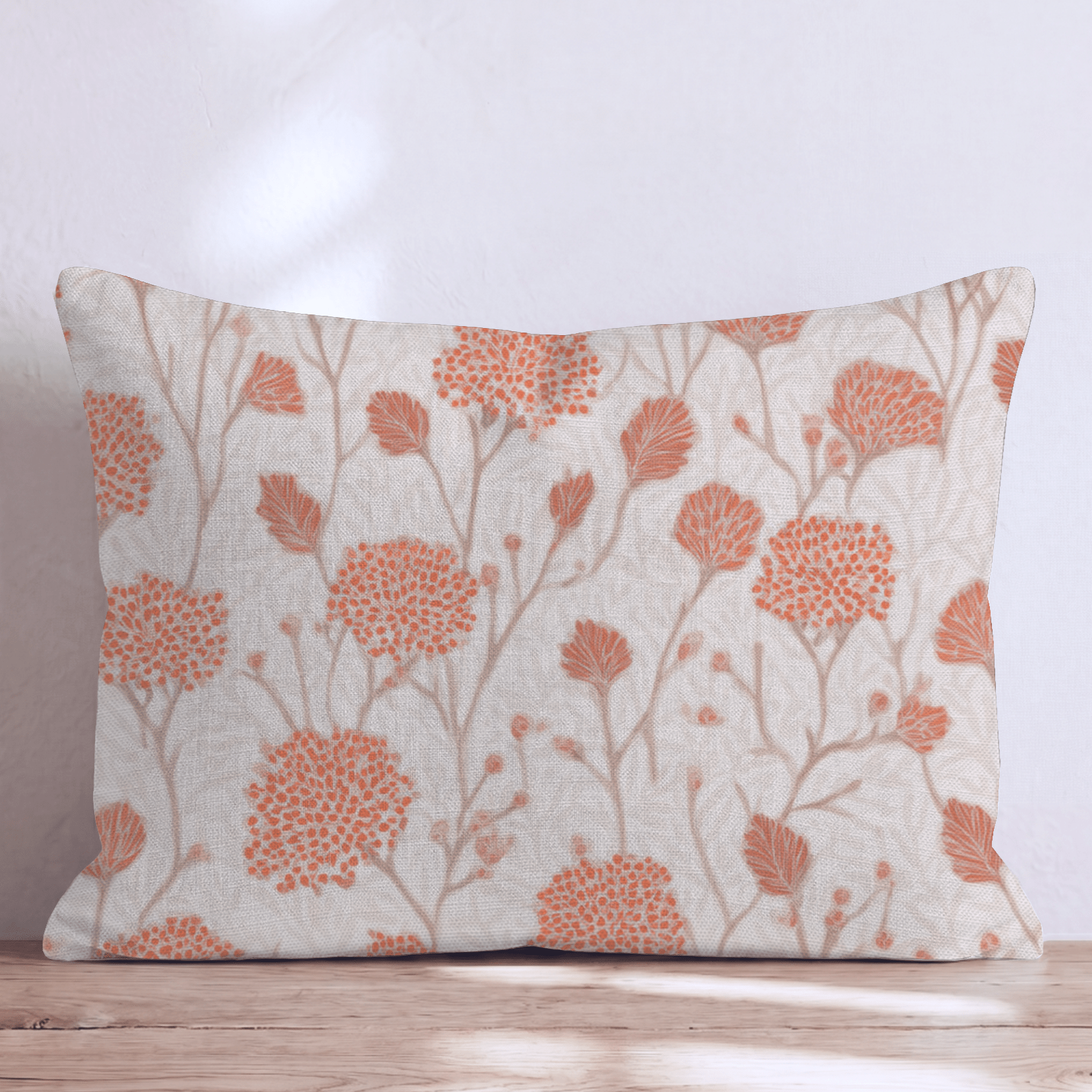 Orange Mum Garden Throw Pillow - Hillcroft Home