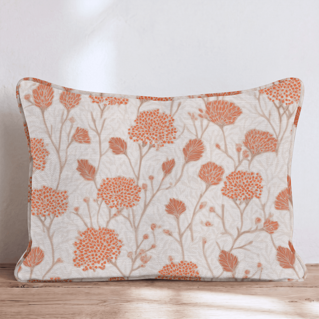 Orange Mum Garden Throw Pillow - Hillcroft Home