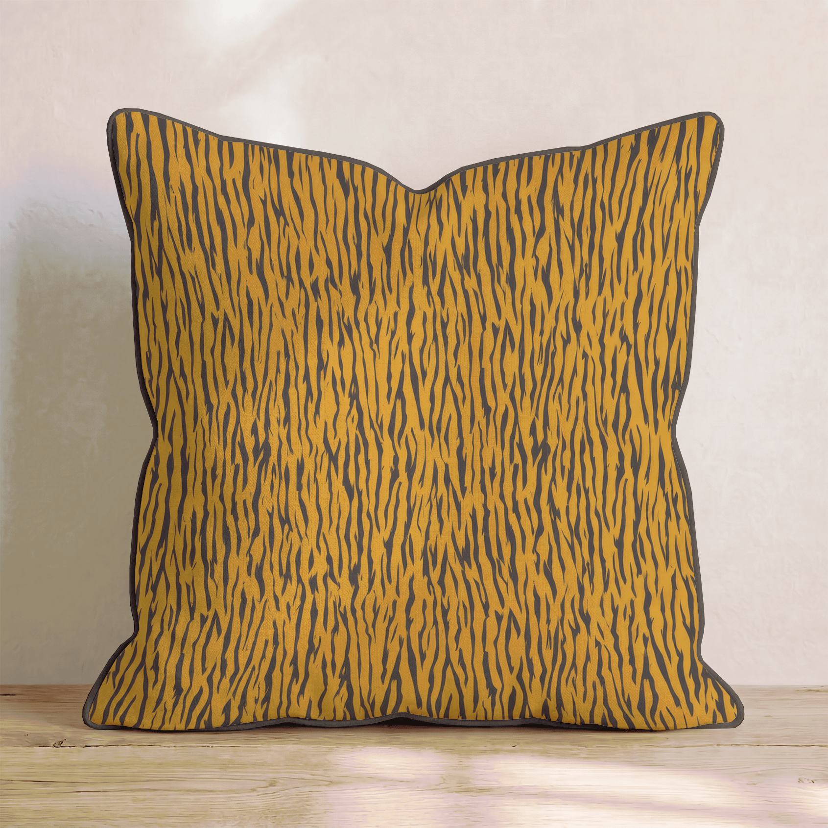 Orange Tiger Flat Throw Pillow - Hillcroft Home
