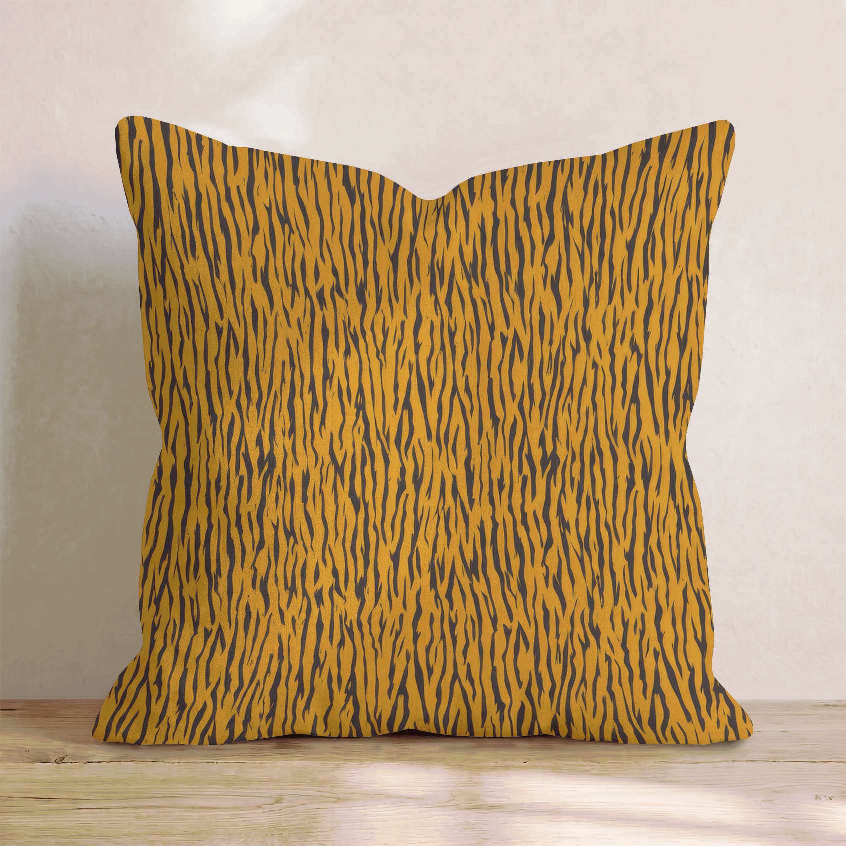 Orange Tiger Flat Throw Pillow - Hillcroft Home