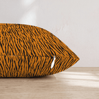 Orange Tiger Flat Throw Pillow - Hillcroft Home
