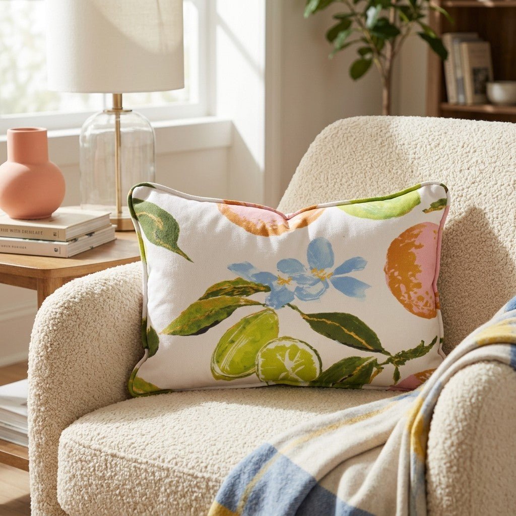 Oranges and Limes Throw Pillow - Hillcroft Home