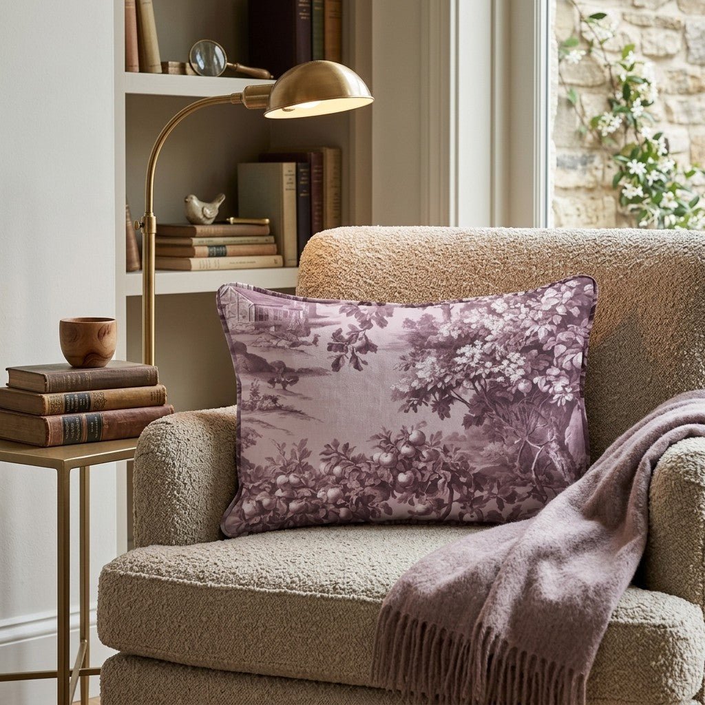 Orchard Manor Toile Throw Pillow - Hillcroft Home