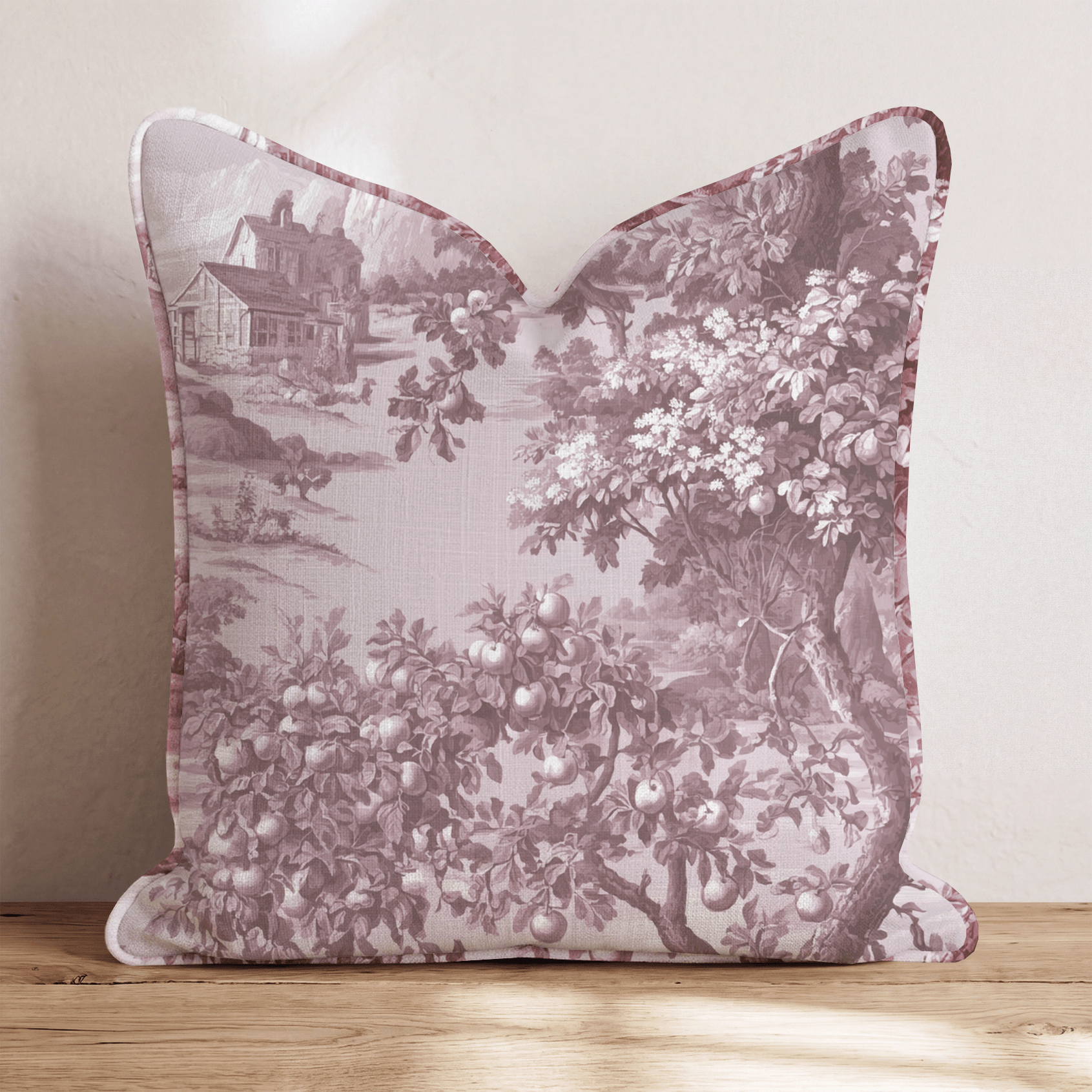 Orchard Manor Toile Throw Pillow - Hillcroft Home