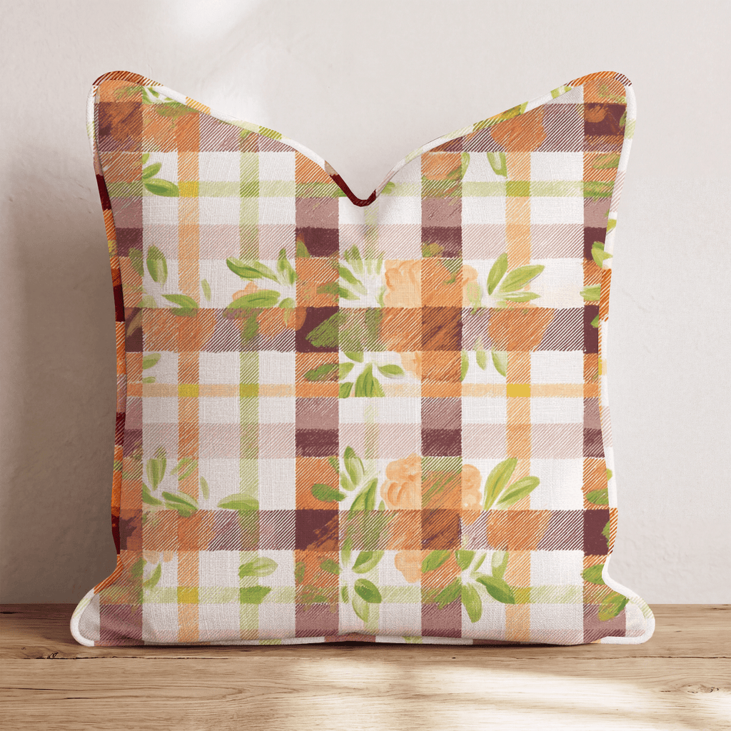 Orchard Plaid Throw Pillow - Hillcroft Home