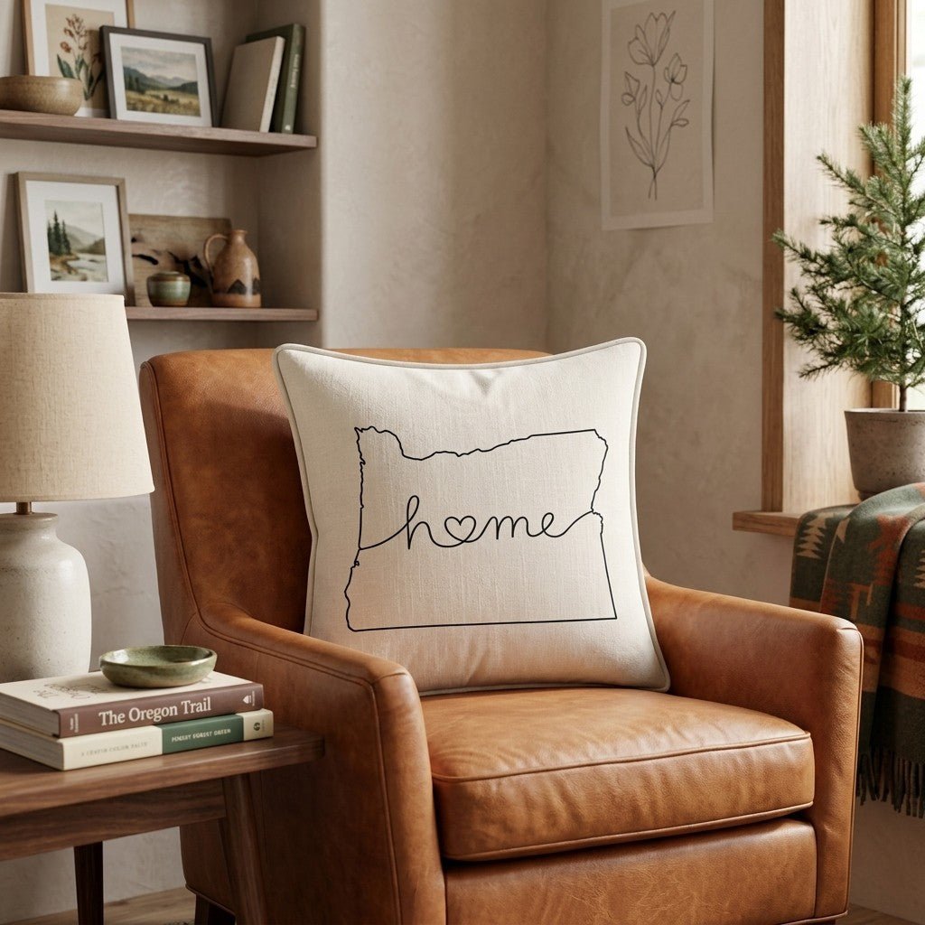 Oregon Home Throw Pillow - Hillcroft Home