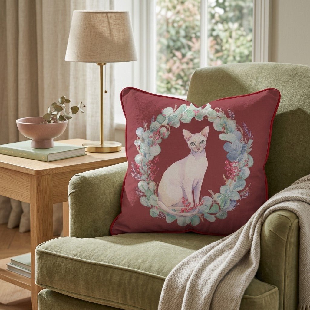 Oriental Eucalyptus Wreath Throw Pillow - Hillcroft Home
