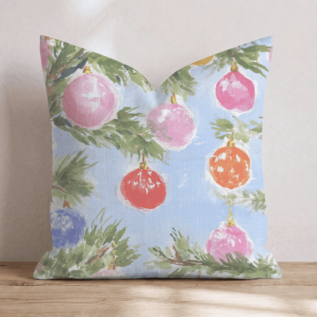 Ornament Branch Blue Sky Throw Pillow - Hillcroft Home