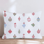 Ornament Ditsy White Throw Pillow - Hillcroft Home