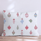 Ornament Ditsy White Throw Pillow - Hillcroft Home
