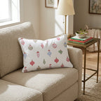 Ornament Ditsy White Throw Pillow - Hillcroft Home