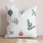 Ornament Sprig Airy Cream Throw Pillow - Hillcroft Home
