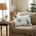 Ornament Sprig Airy Cream Throw Pillow - Hillcroft Home