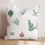 Ornament Sprig Airy Cream Throw Pillow - Hillcroft Home