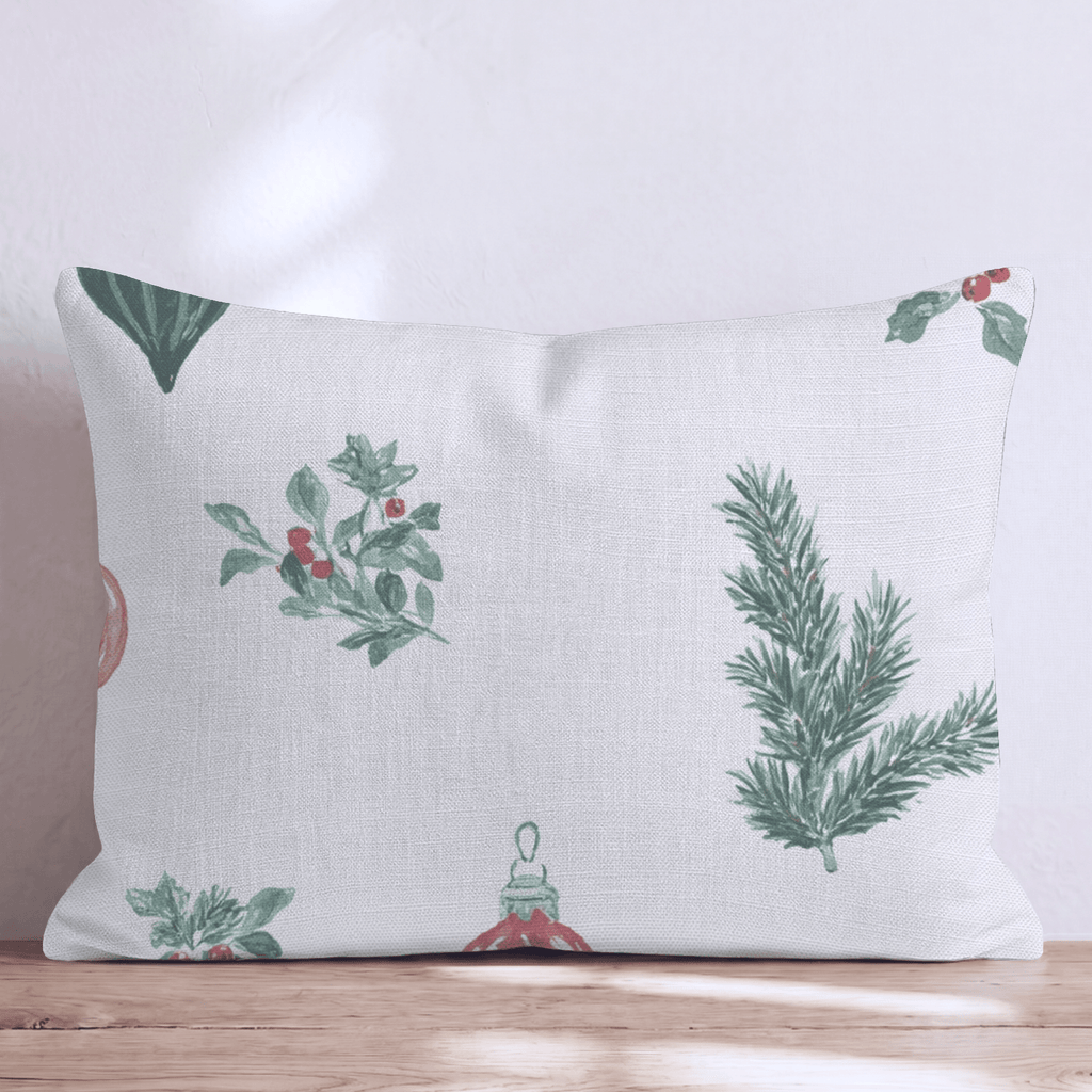 Ornament Sprig Airy Cream Throw Pillow - Hillcroft Home