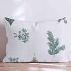 Ornament Sprig Airy Cream Throw Pillow - Hillcroft Home