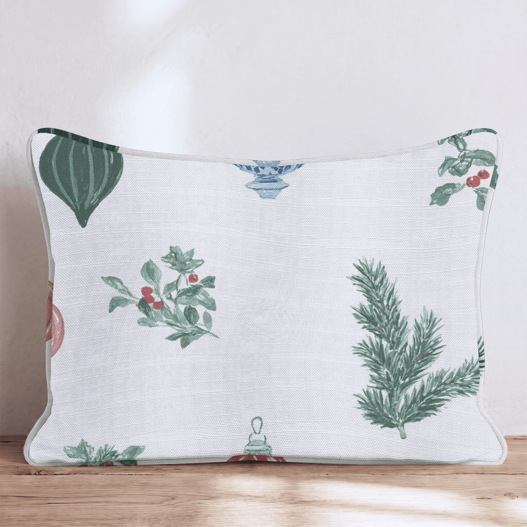Ornament Sprig Airy Cream Throw Pillow - Hillcroft Home