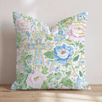 Ornate Cross Garden Throw Pillow - Hillcroft Home