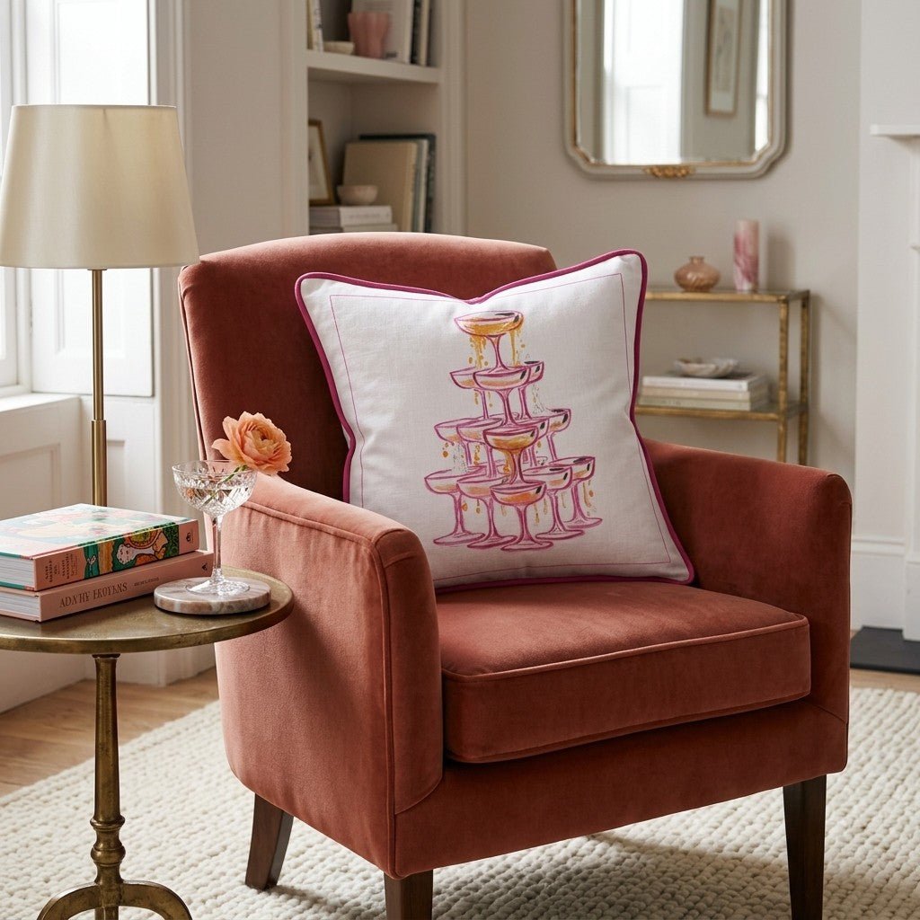 Overflowing Champagne Throw Pillow - Hillcroft Home