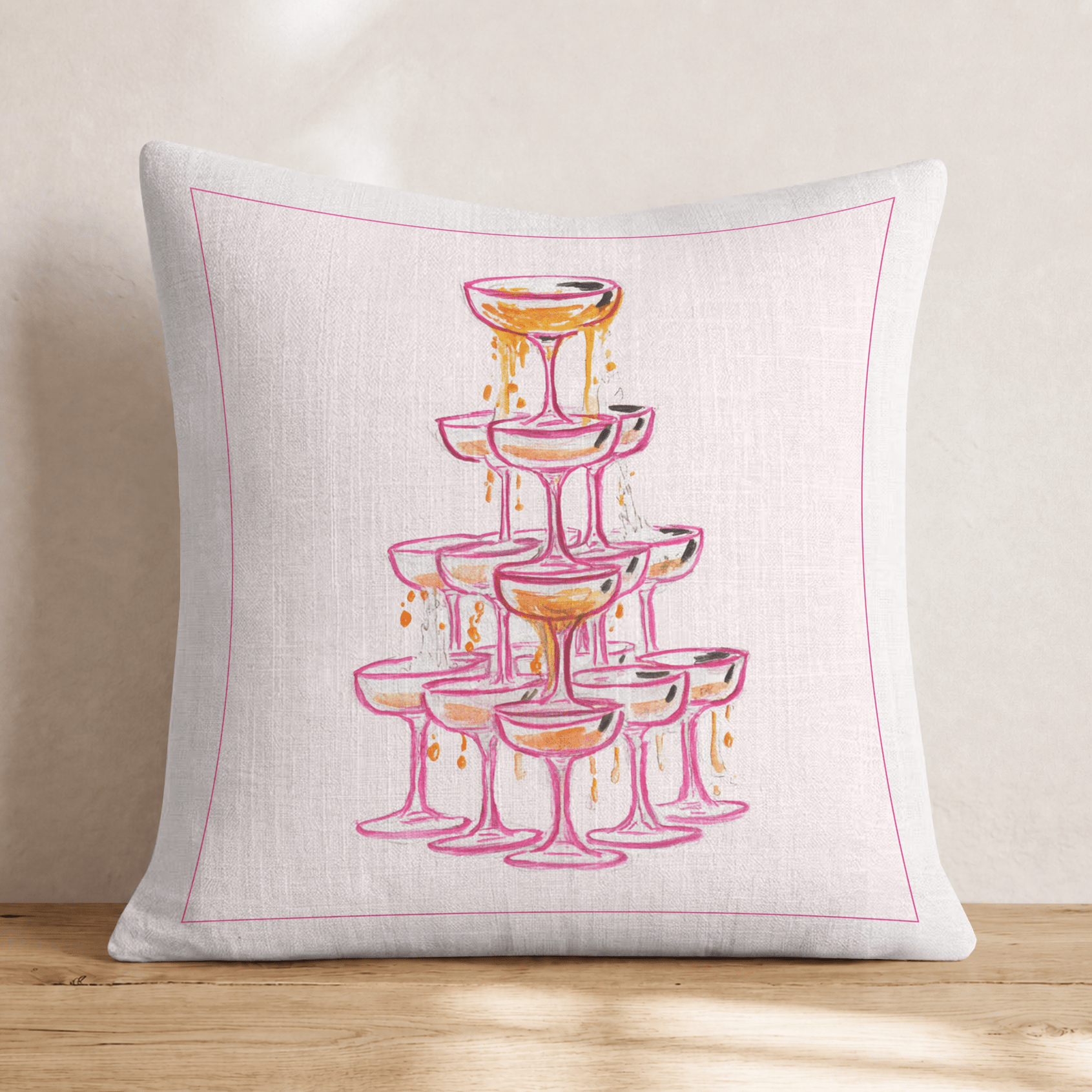 Overflowing Champagne Throw Pillow - Hillcroft Home