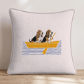Paddle Basset Hounds Throw Pillow - Hillcroft Home