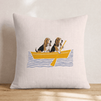 Paddle Basset Hounds Throw Pillow - Hillcroft Home