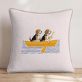 Paddle Beagles Throw Pillow - Hillcroft Home