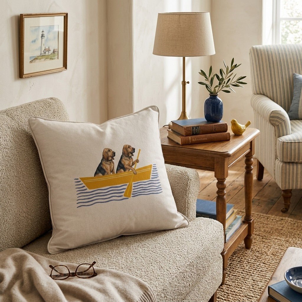 Paddle Bloodhounds Throw Pillow - Hillcroft Home