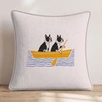 Paddle Boston Terriers Throw Pillow - Hillcroft Home