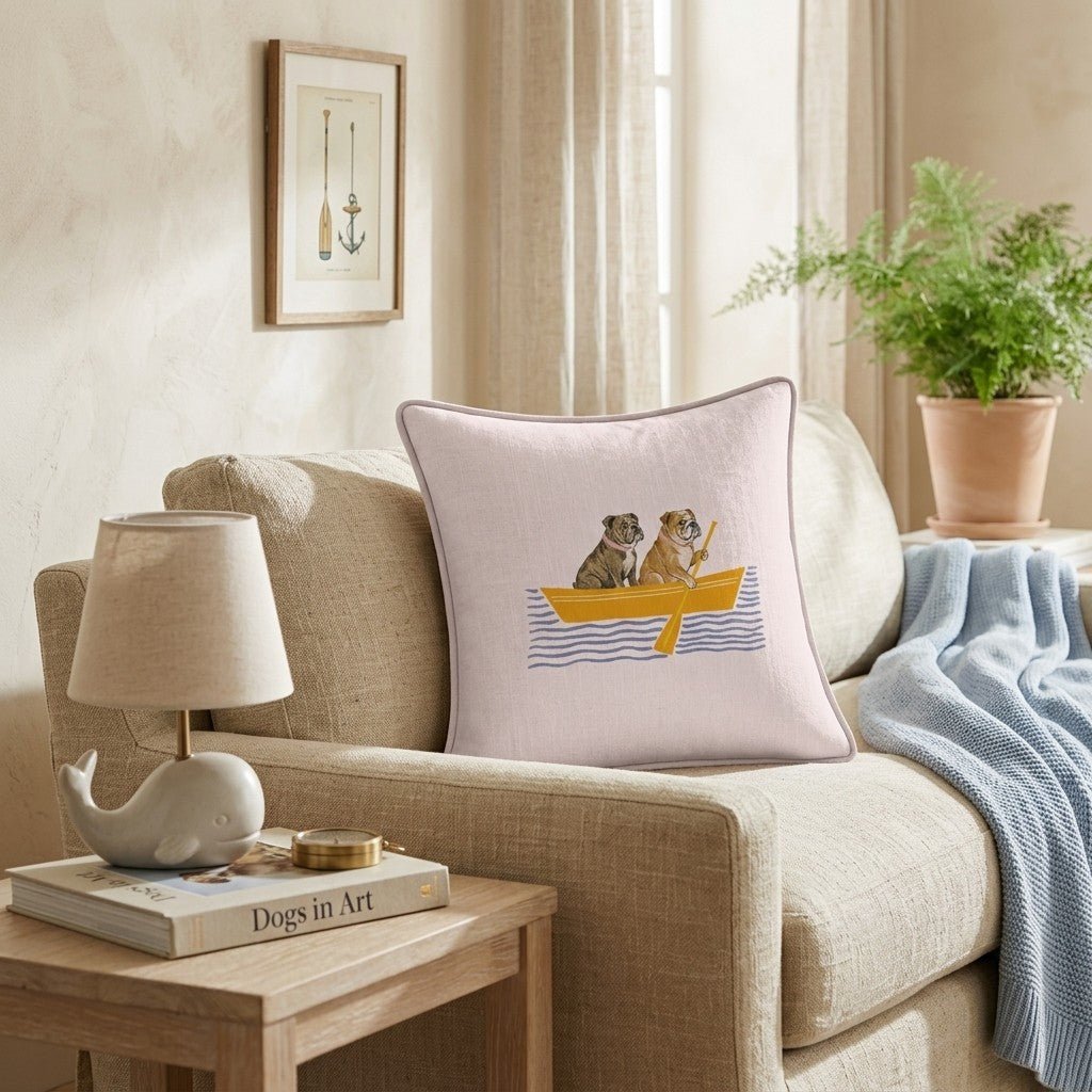 Paddle Bulldogs Throw Pillow - Hillcroft Home