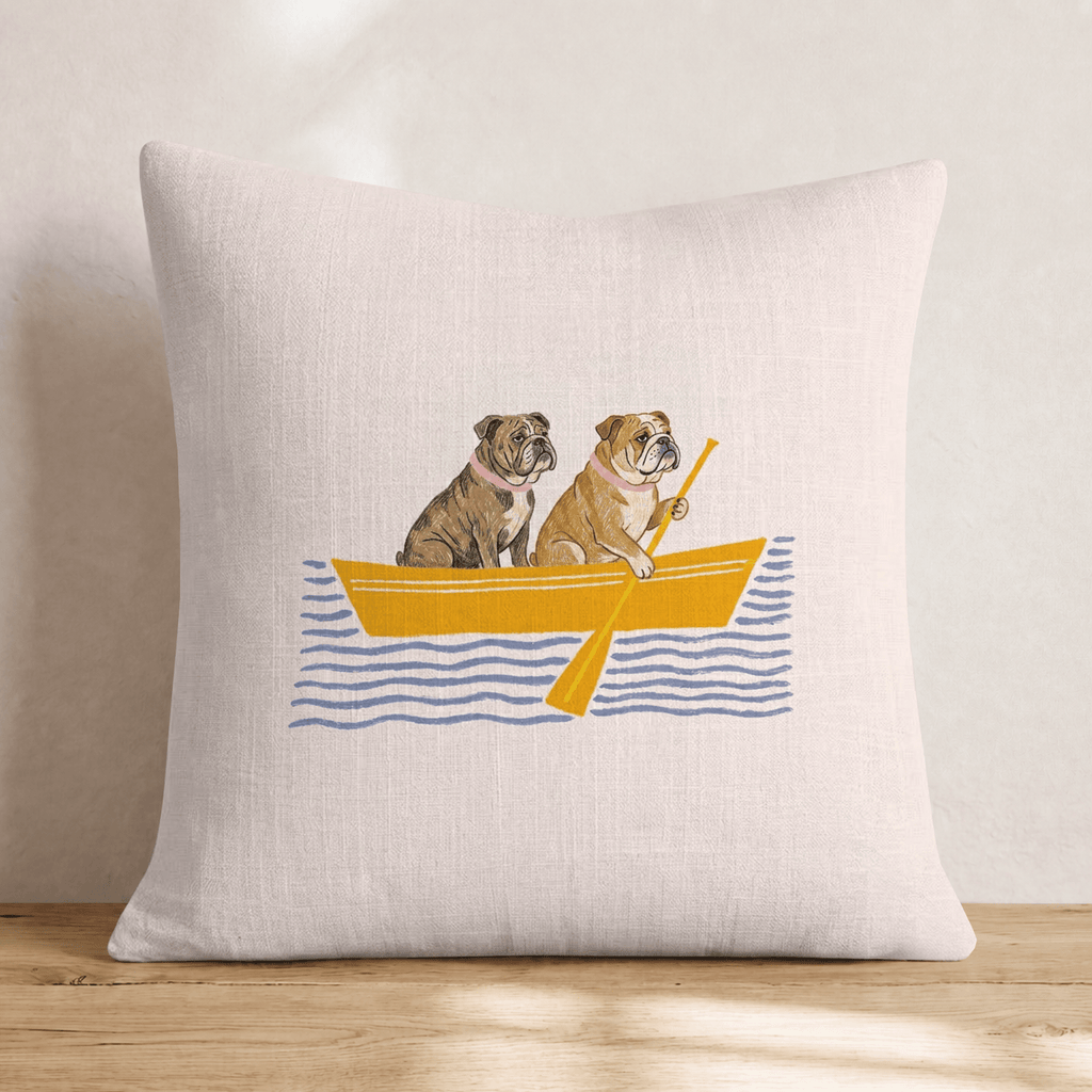 Paddle Bulldogs Throw Pillow - Hillcroft Home