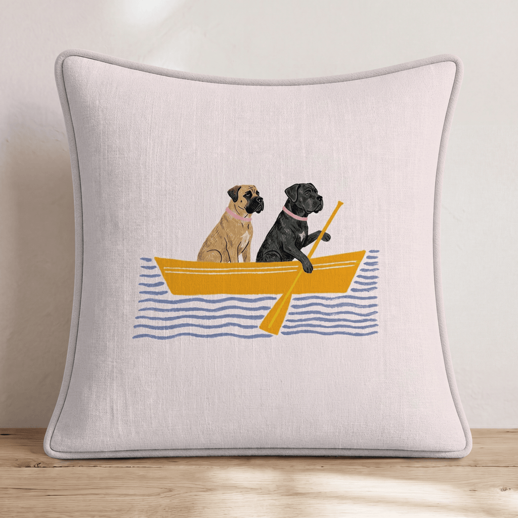 Paddle Cane Corsos Throw Pillow - Hillcroft Home
