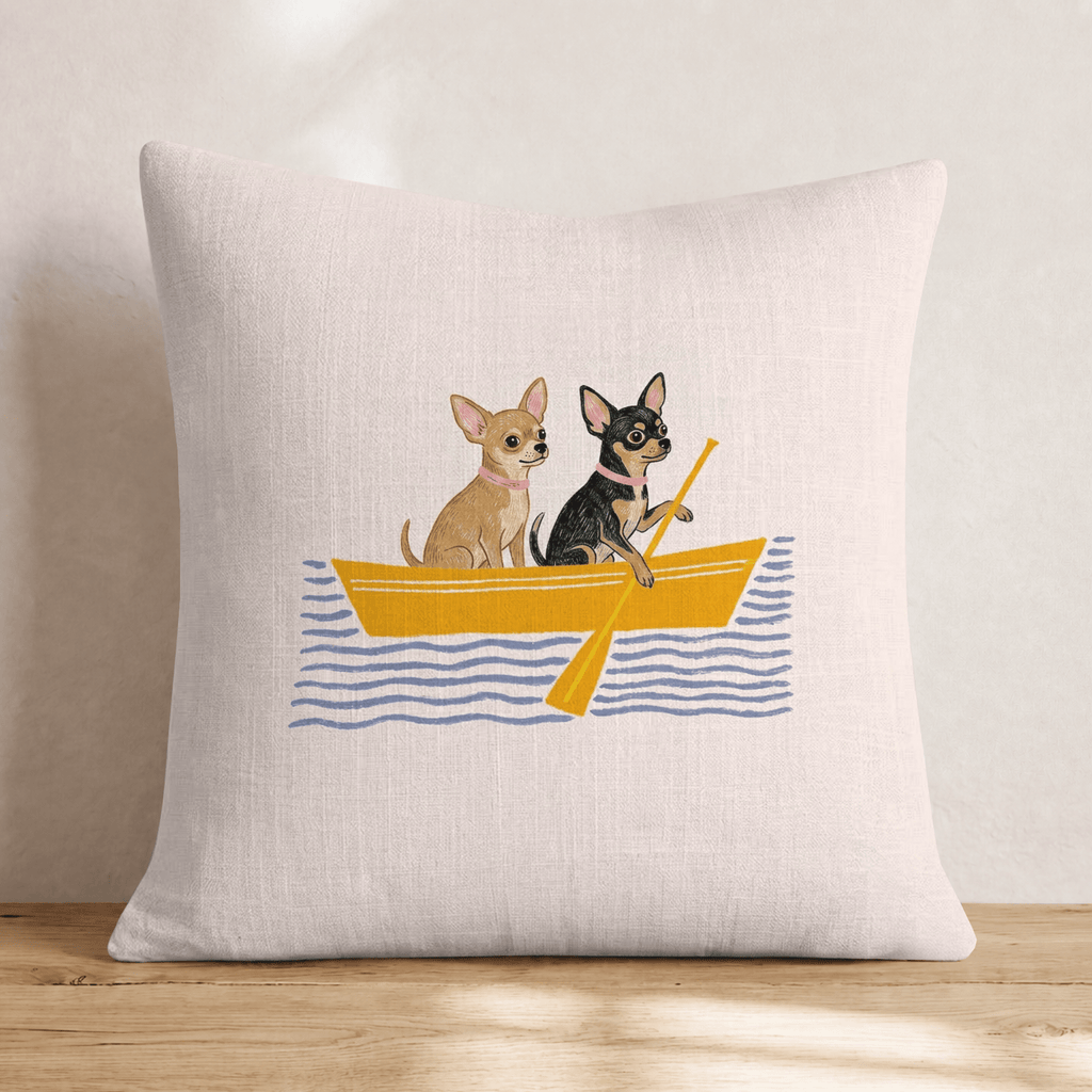 Paddle Chihuahuas Throw Pillow - Hillcroft Home