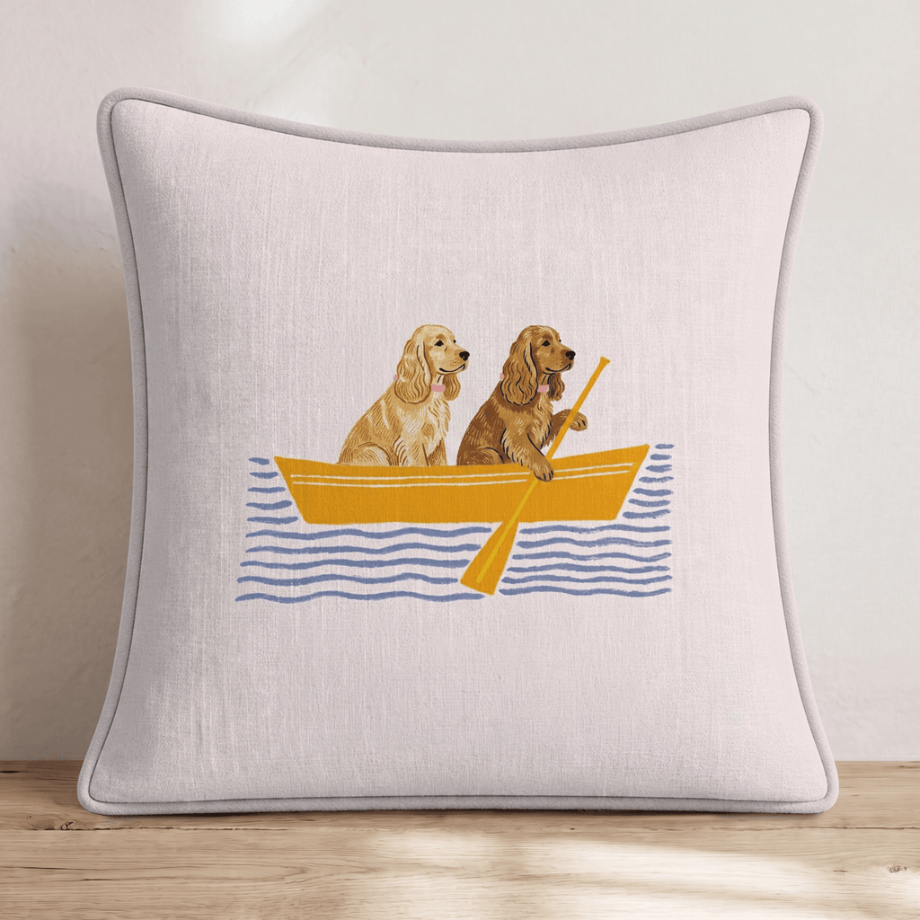 Paddle Cocker Spaniels Throw Pillow - Hillcroft Home