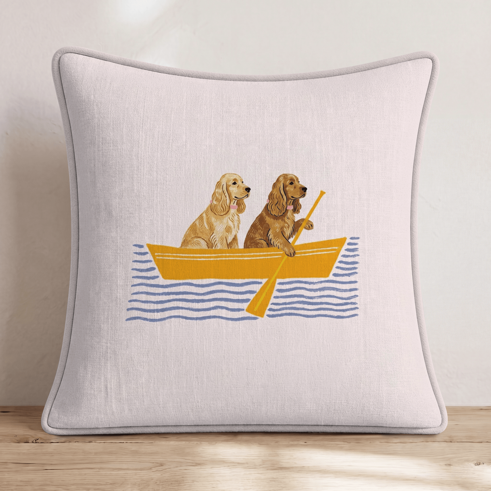 Paddle Cocker Spaniels Throw Pillow - Hillcroft Home