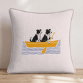 Paddle Collies Throw Pillow - Hillcroft Home
