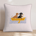 Paddle Dachshunds Throw Pillow - Hillcroft Home