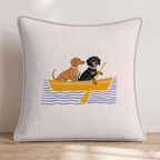 Paddle Dachshunds Throw Pillow - Hillcroft Home