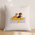 Paddle Dachshunds Throw Pillow - Hillcroft Home