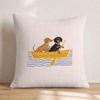 Paddle Dachshunds Throw Pillow - Hillcroft Home