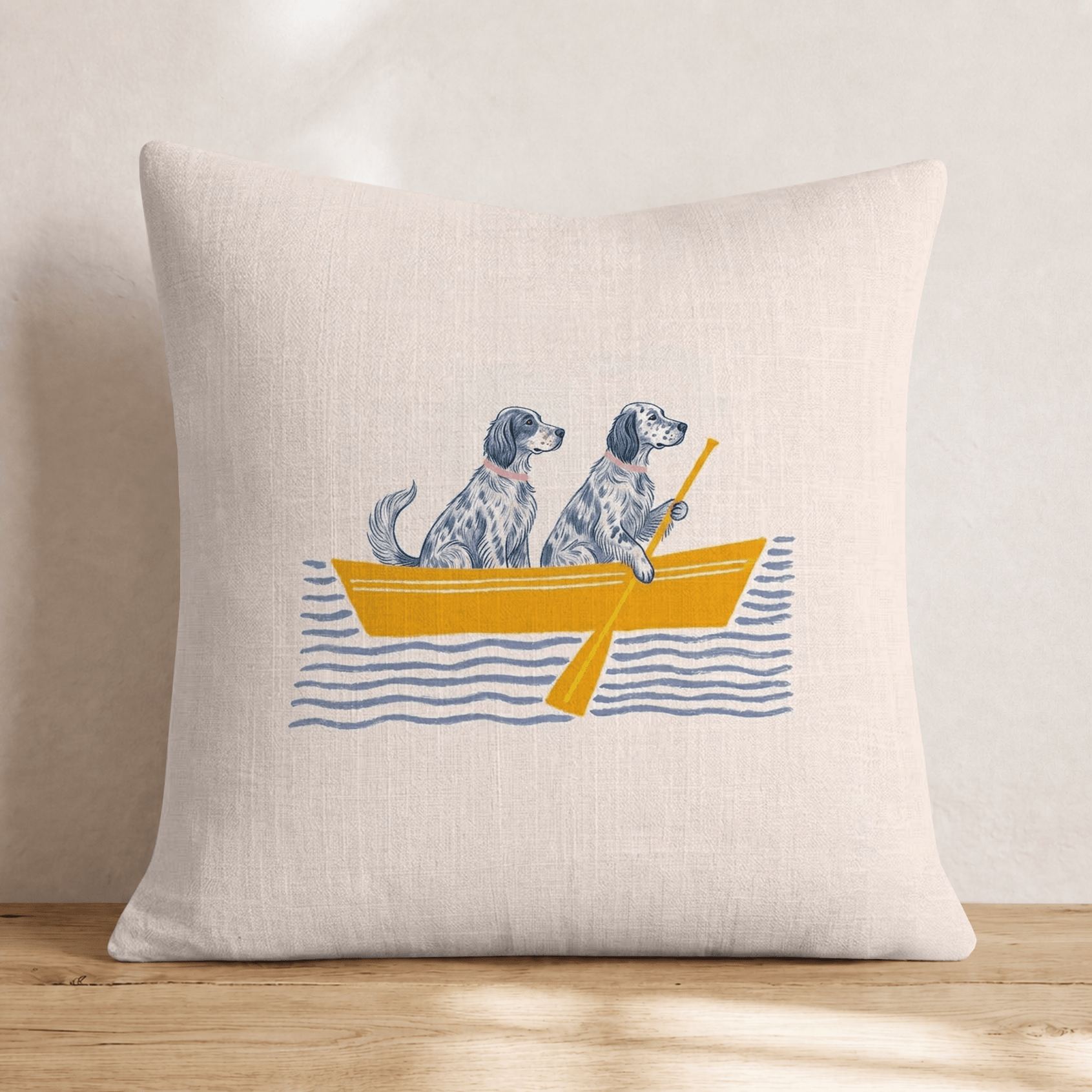 Paddle English Setters Throw Pillow - Hillcroft Home