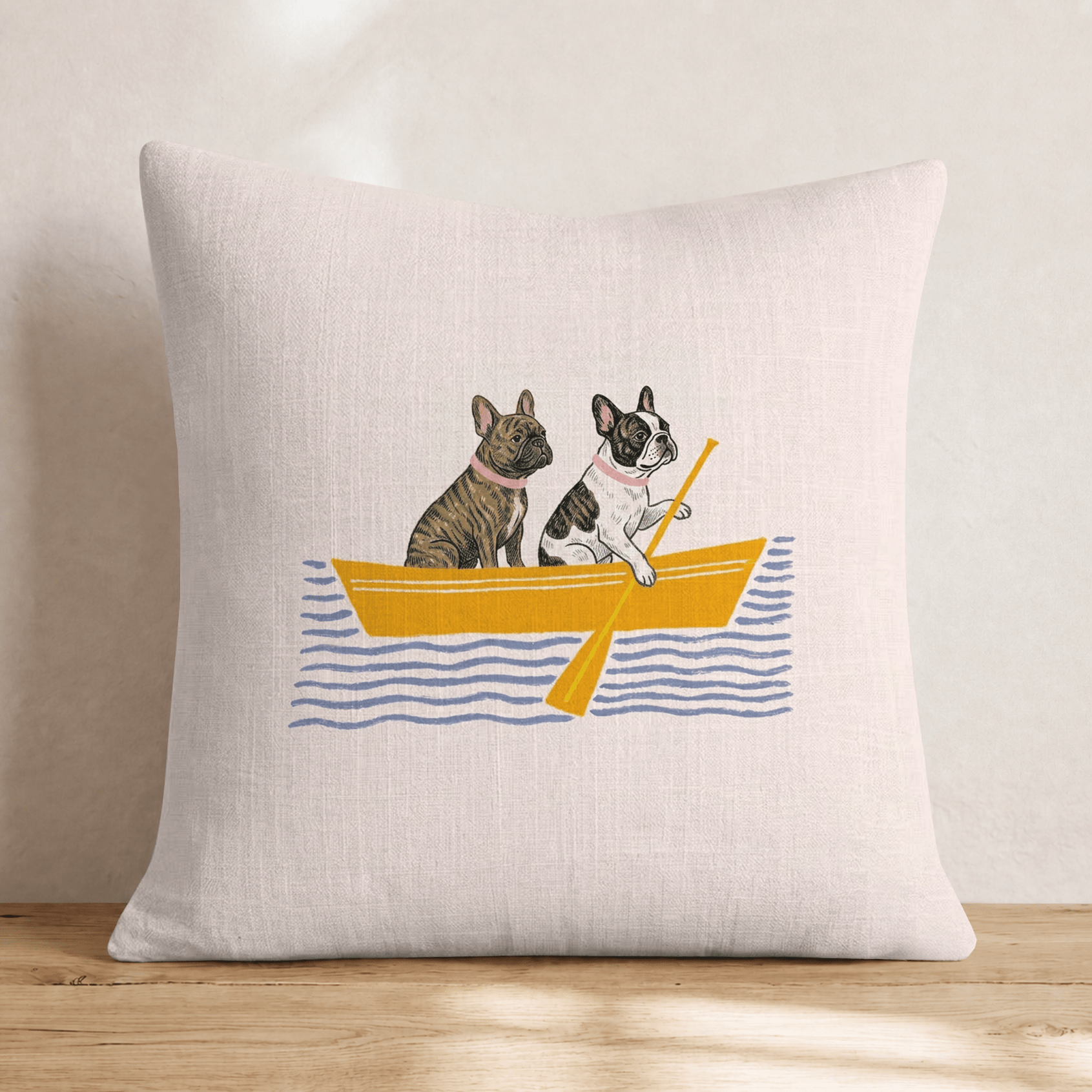 Paddle Frenchies Throw Pillow - Hillcroft Home