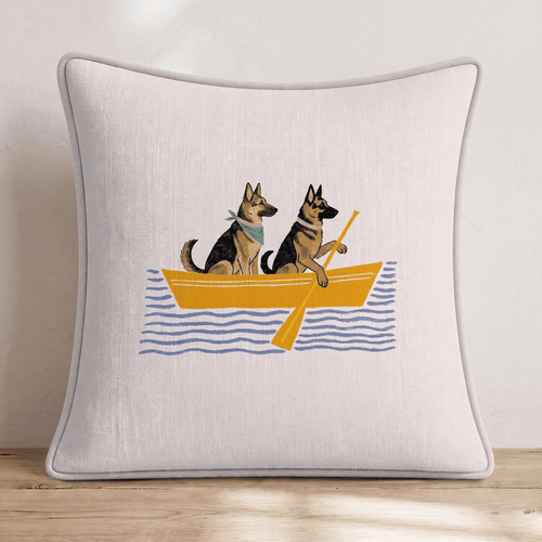 Paddle German Shepherds Throw Pillow - Hillcroft Home