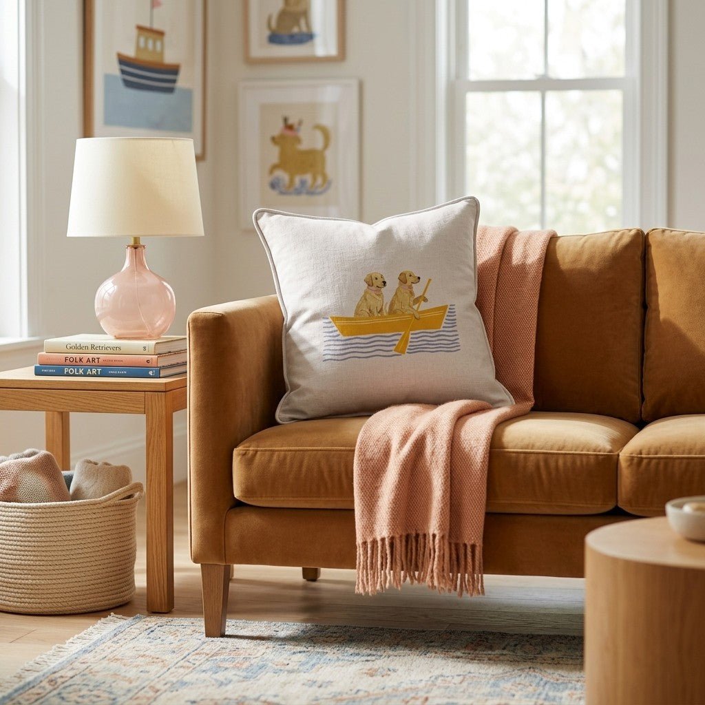 Paddle Goldens Throw Pillow - Hillcroft Home