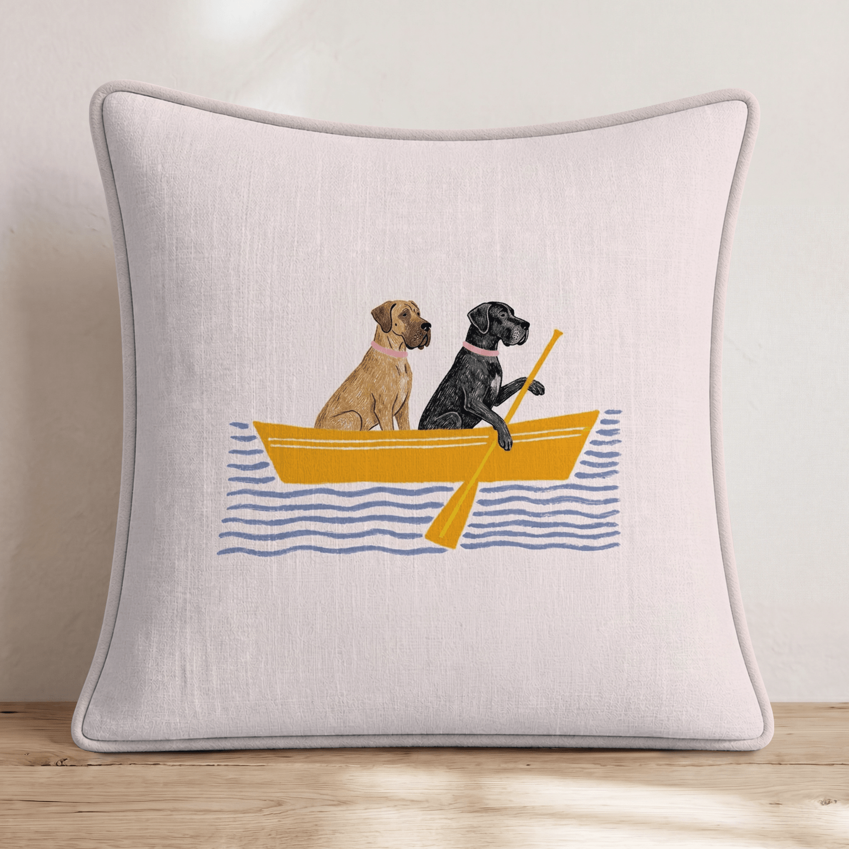 Paddle Great Danes Throw Pillow - Hillcroft Home